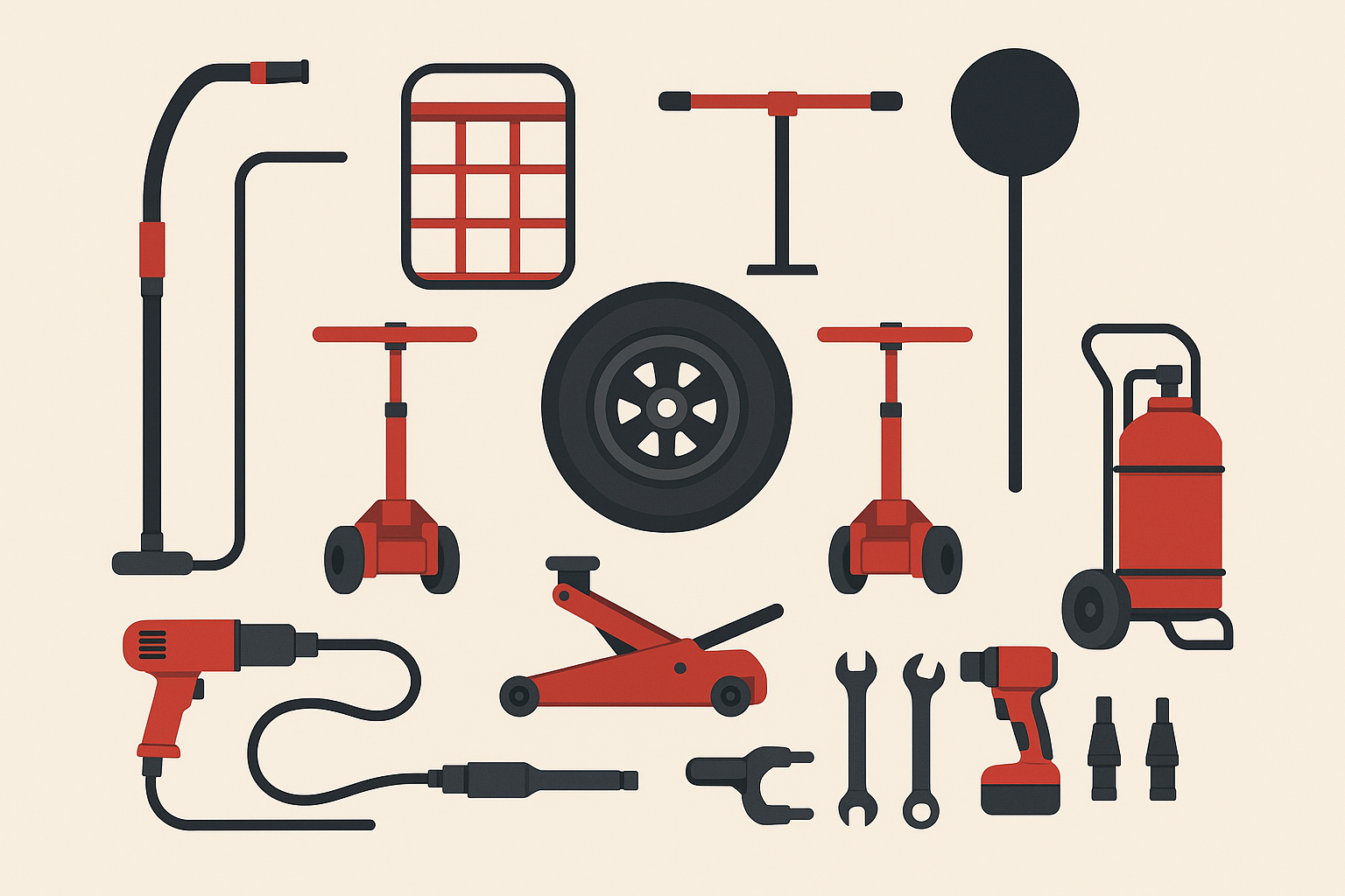 F1 pit crew performing synchronized tire change