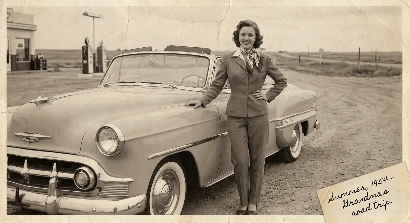 Vintage photo of grandmother as a young woman