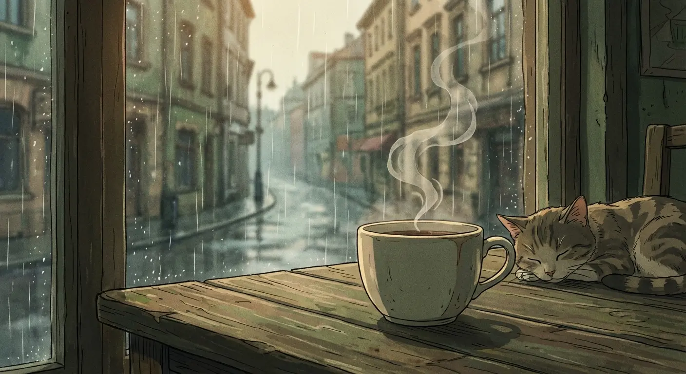 Lo-Fi Coffee Shop Window