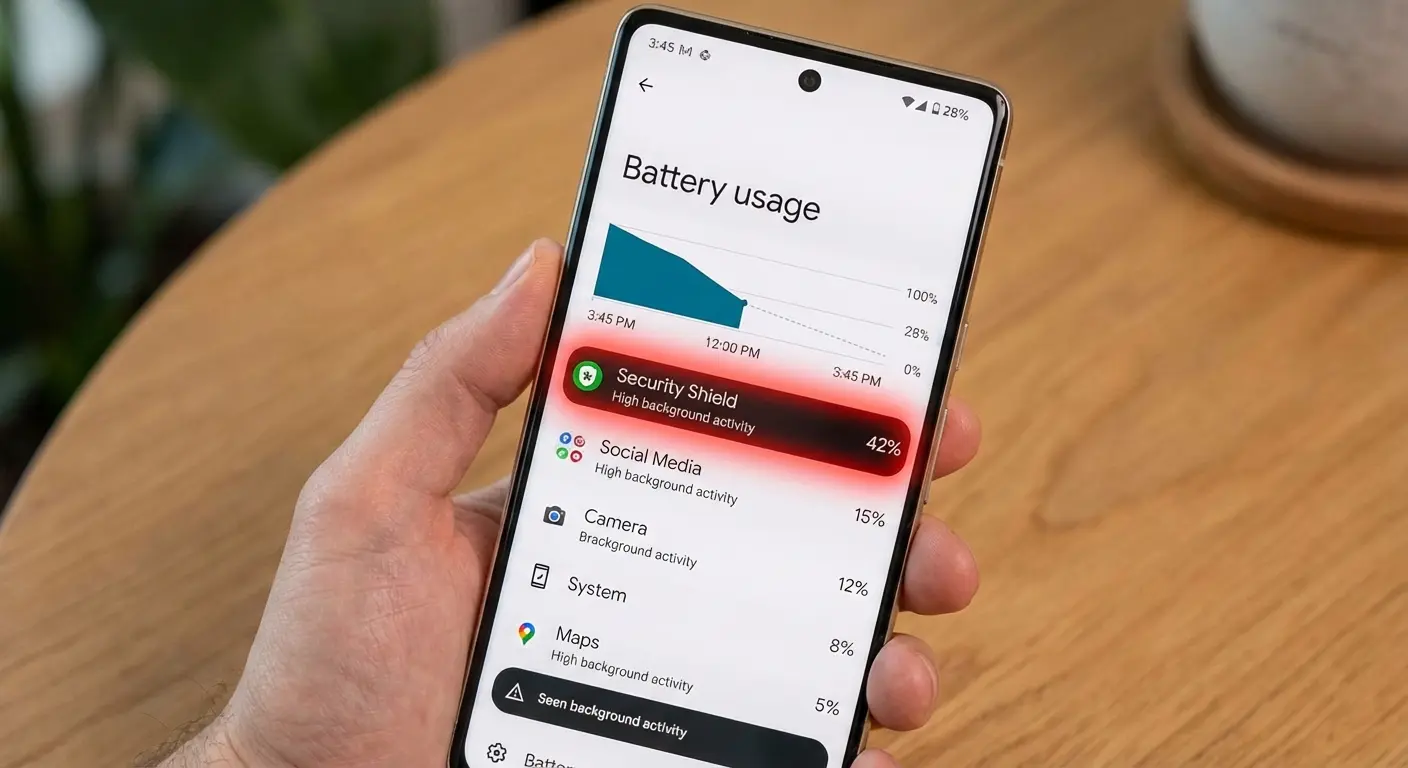 Battery usage statistics screen