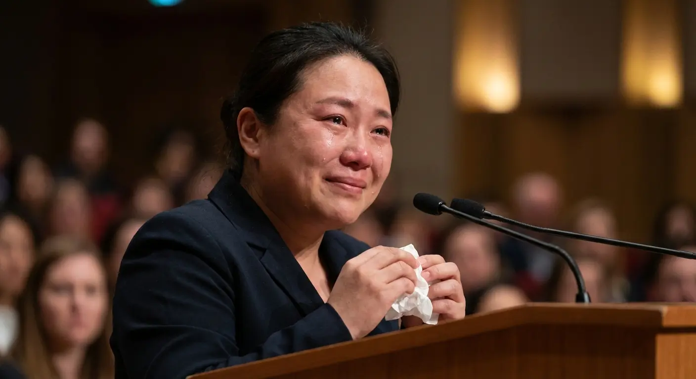 handwritten notes for a speech with glasses