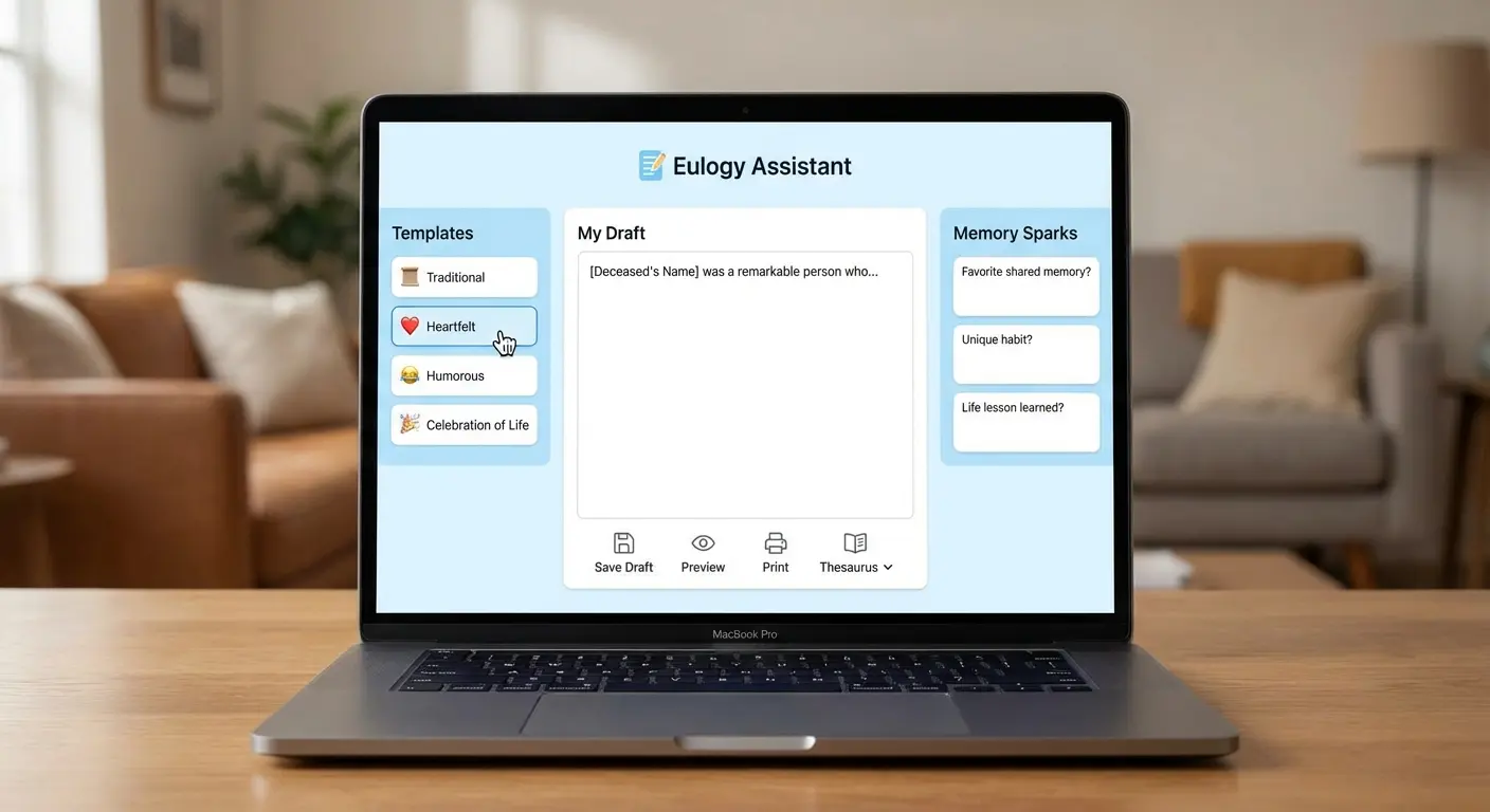 Using Eulogy Generator to simplify the writing process