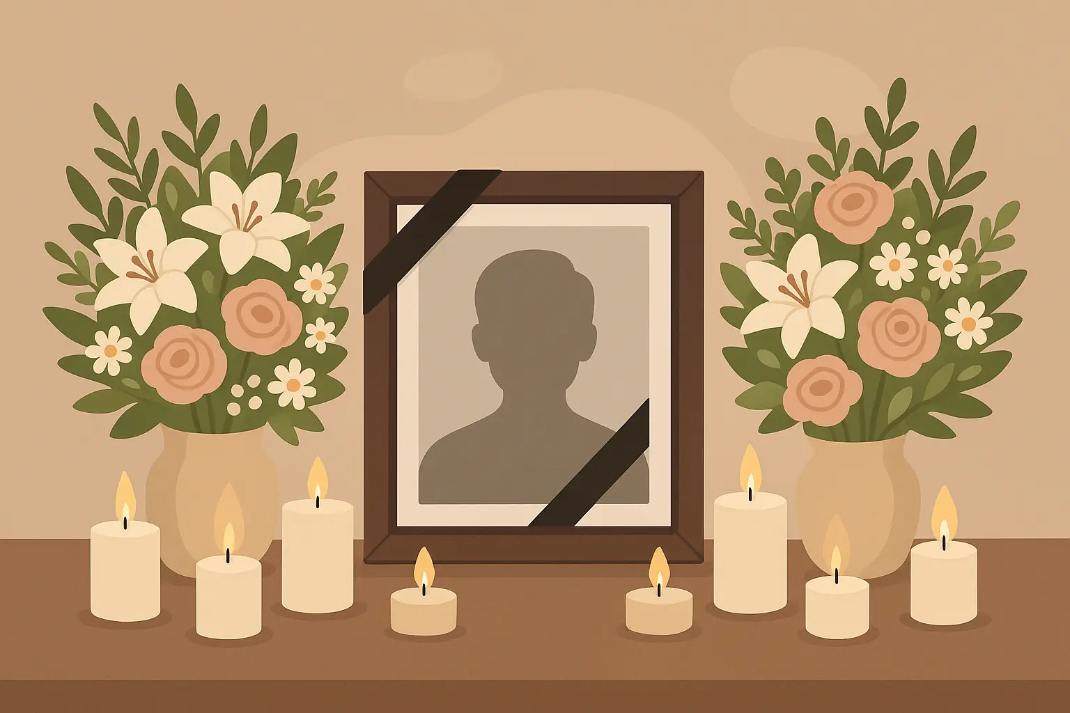 Family photos and memories scattered on a table