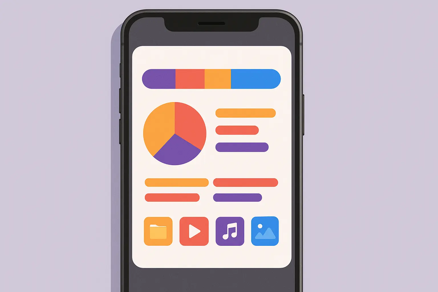 Storage usage breakdown by app type