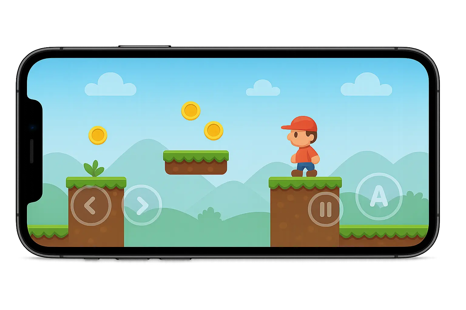 iPhone 16 Plus displaying a mobile game on its large screen