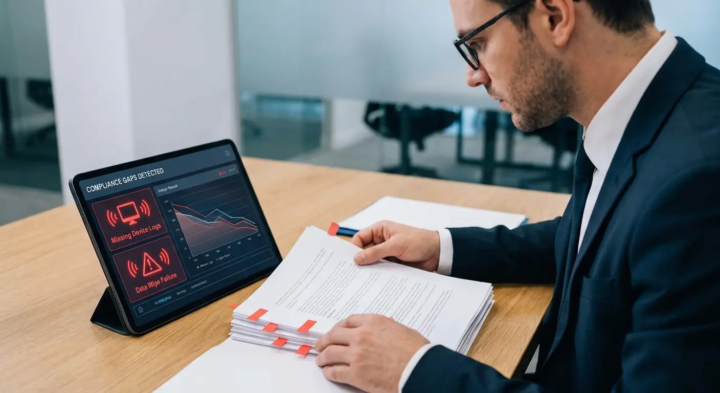 Compliance framework requirements for device offboarding