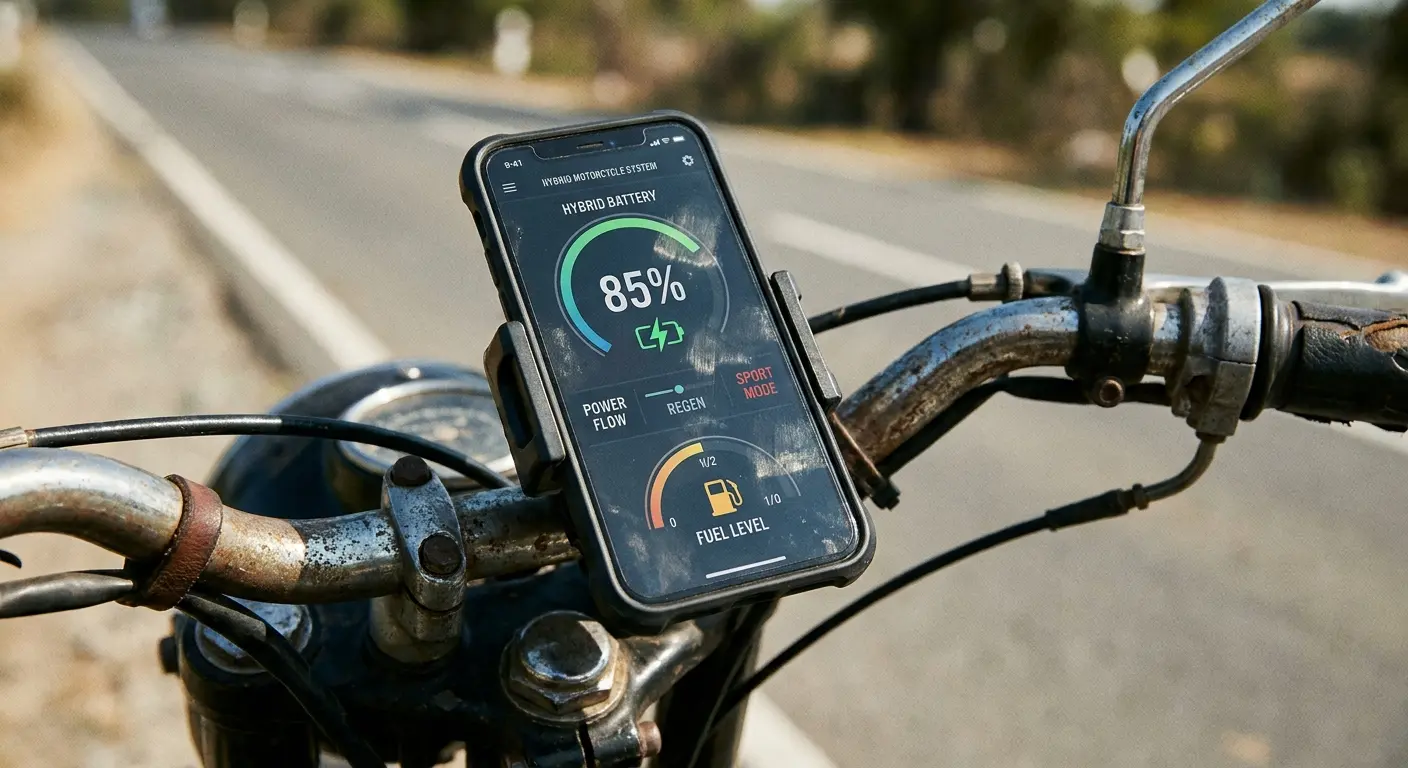 Rokform motorcycle phone mount installed