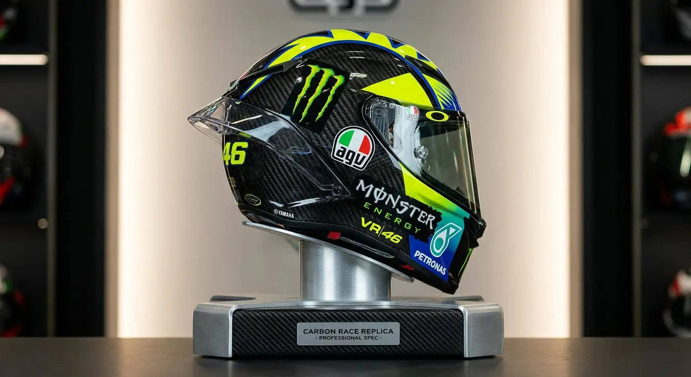 Carbon fiber race replica helmet