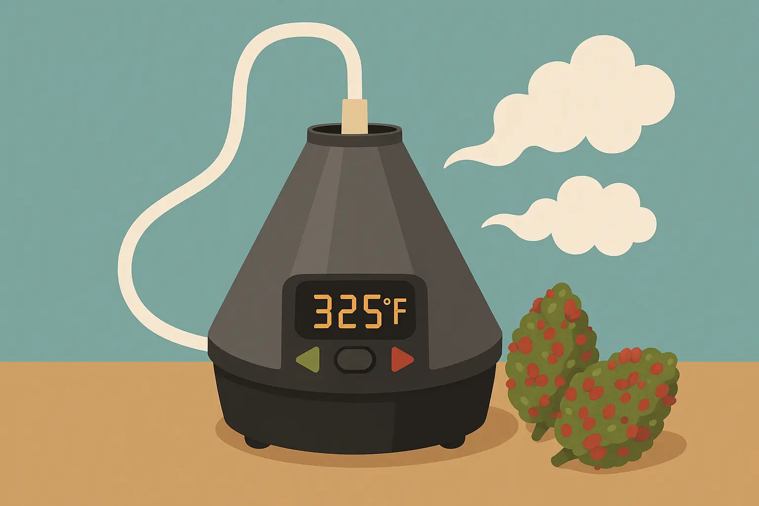 Vaping Cherry Bomb strain at optimal temperature