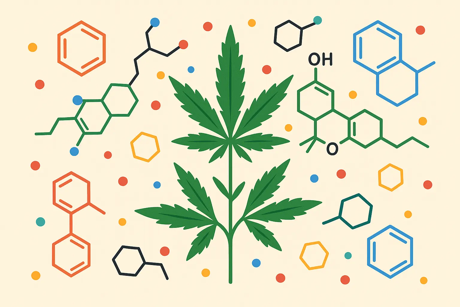 Cannabis terpene molecular structure diagram