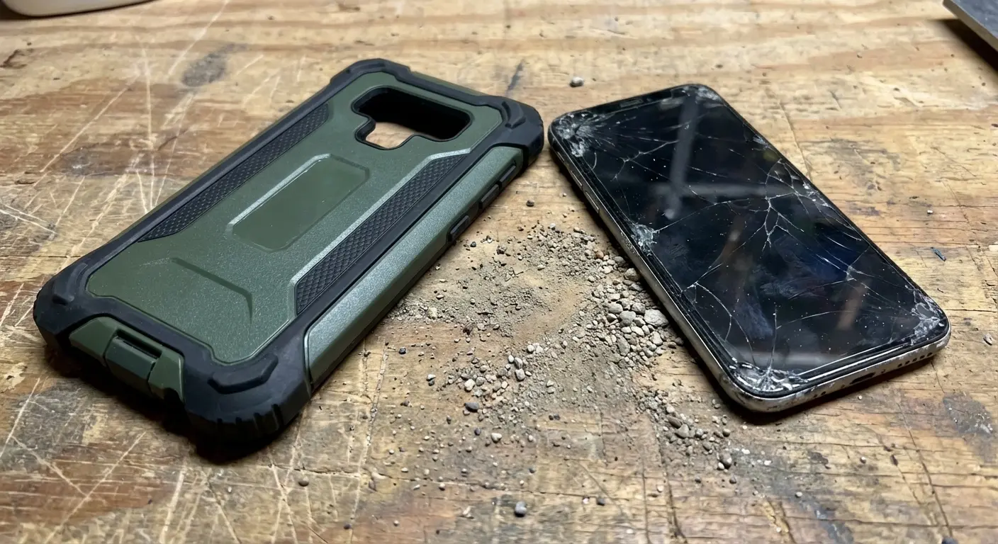Rugged phone case protecting Android device
