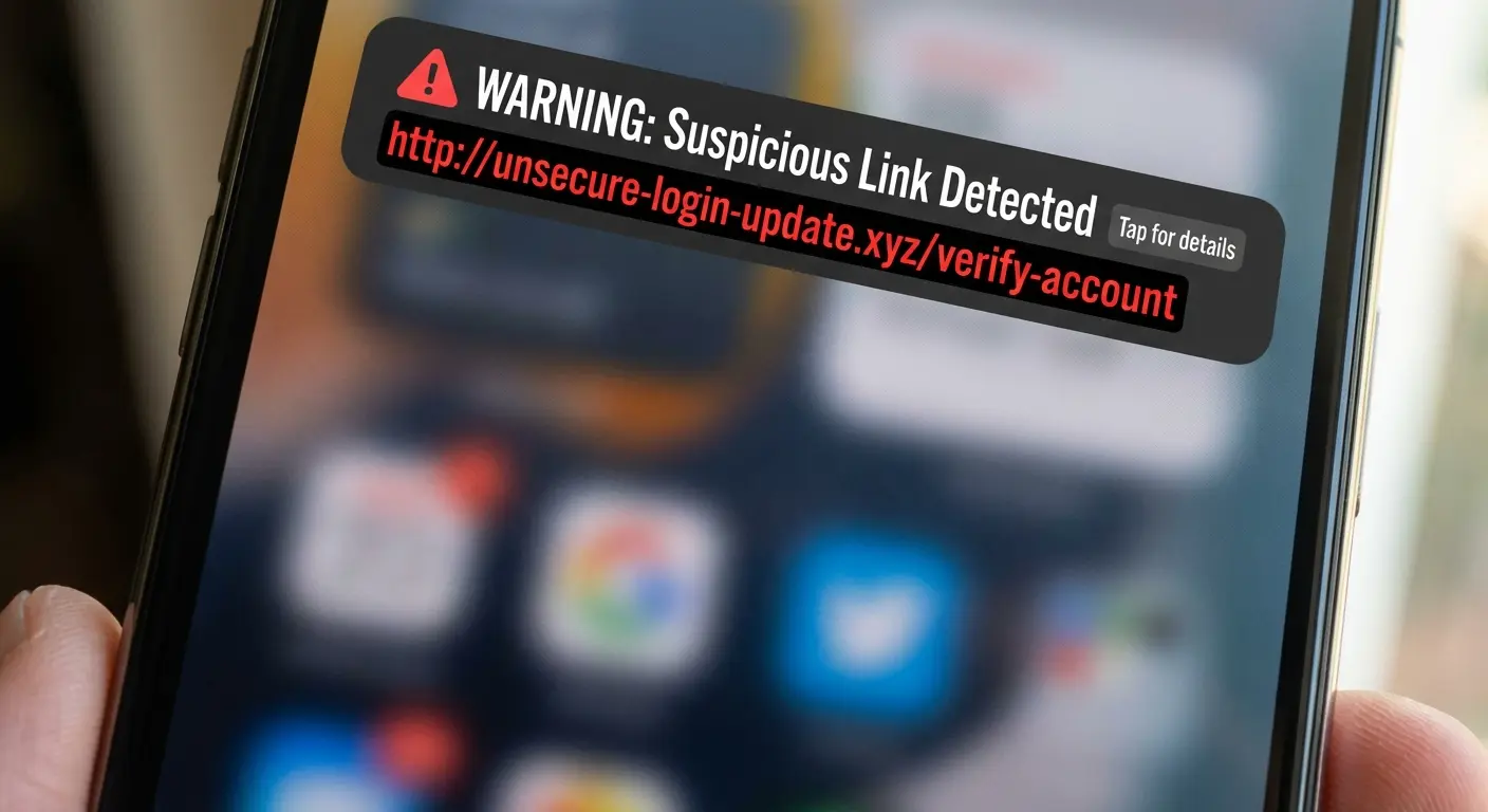 QR code security warning on my phone