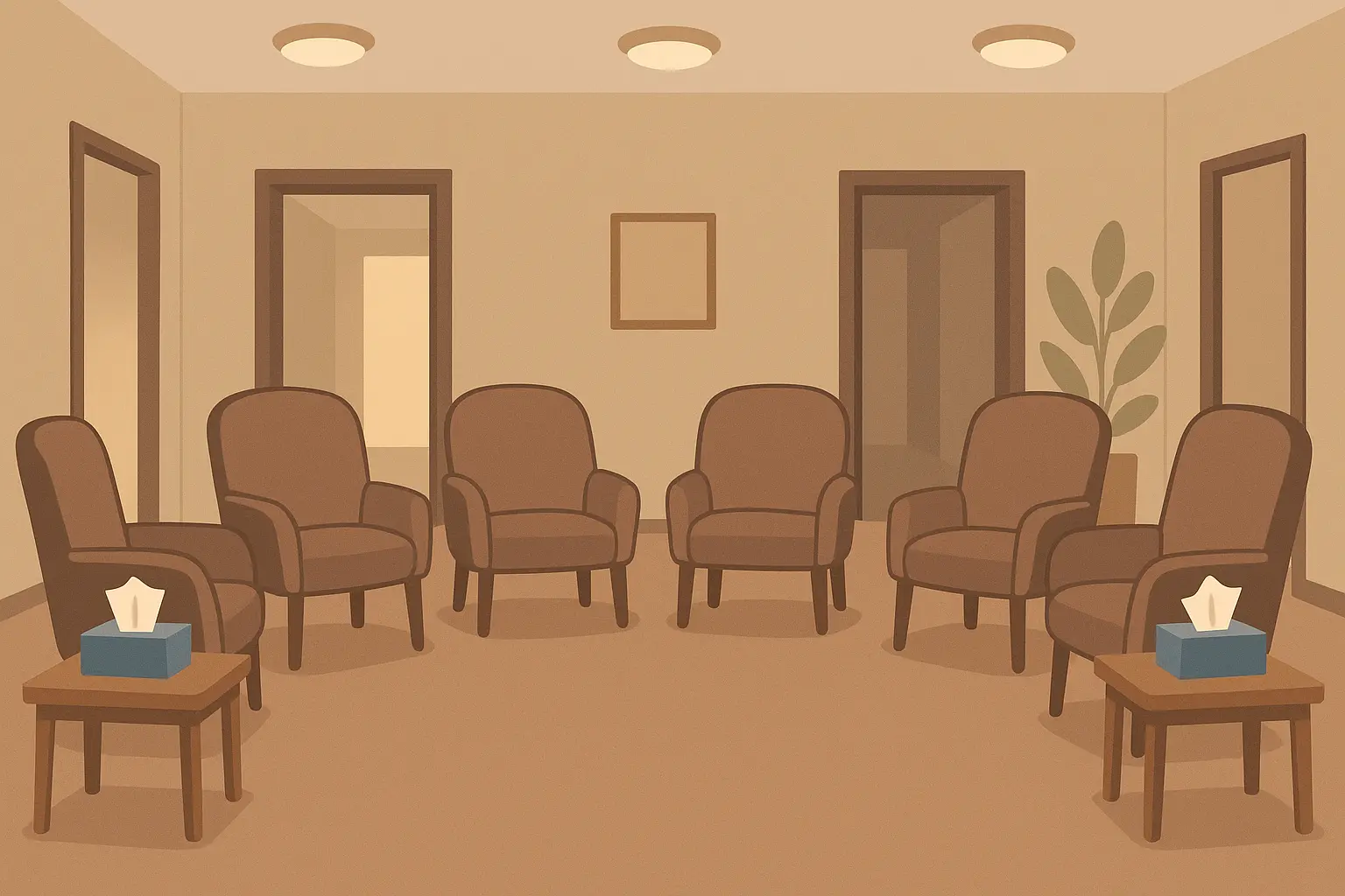 People embracing at memorial service