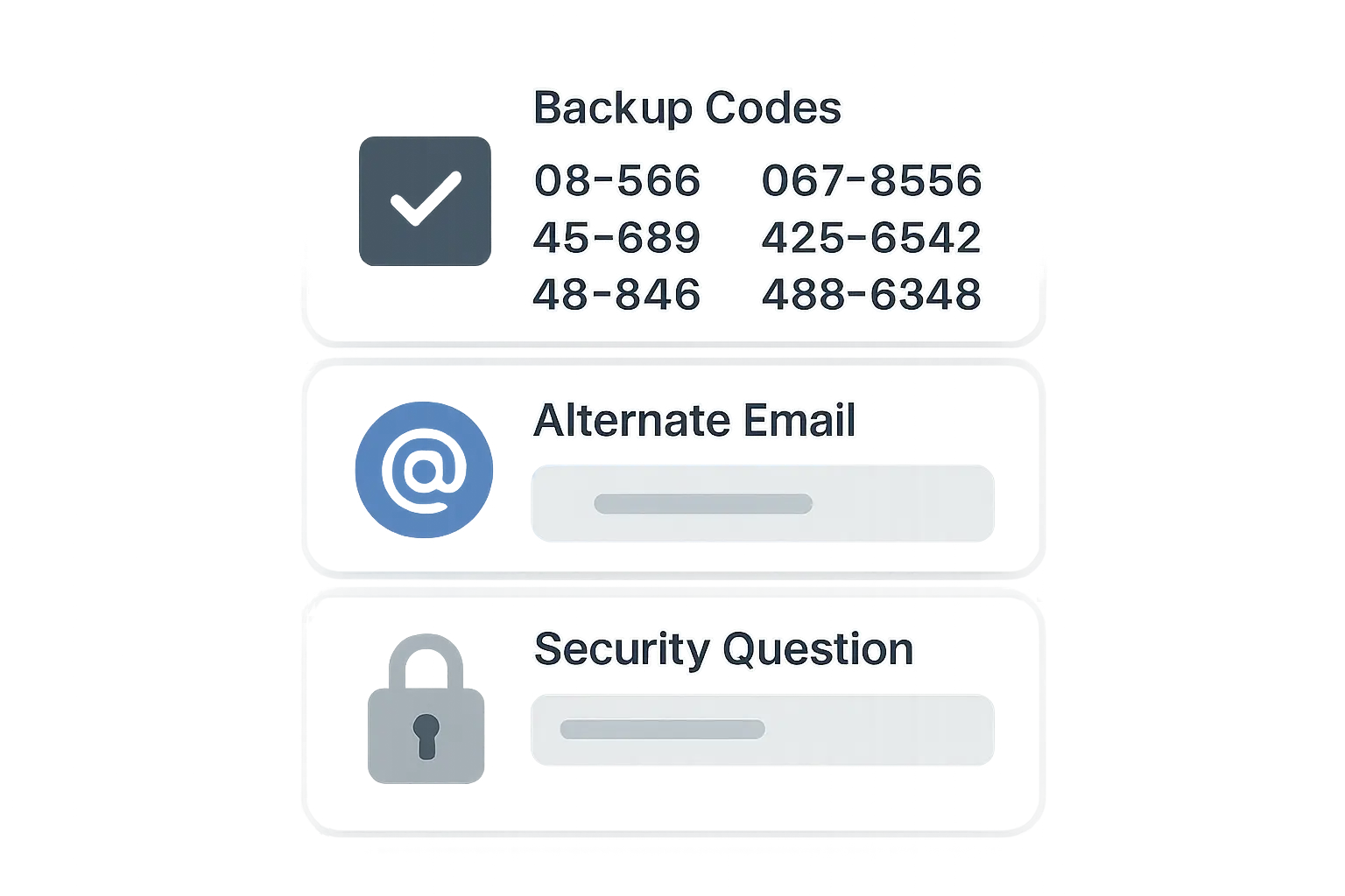 Account recovery methods setup