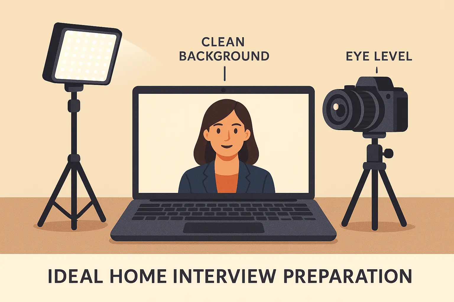 Professional video interview setup for internship applications