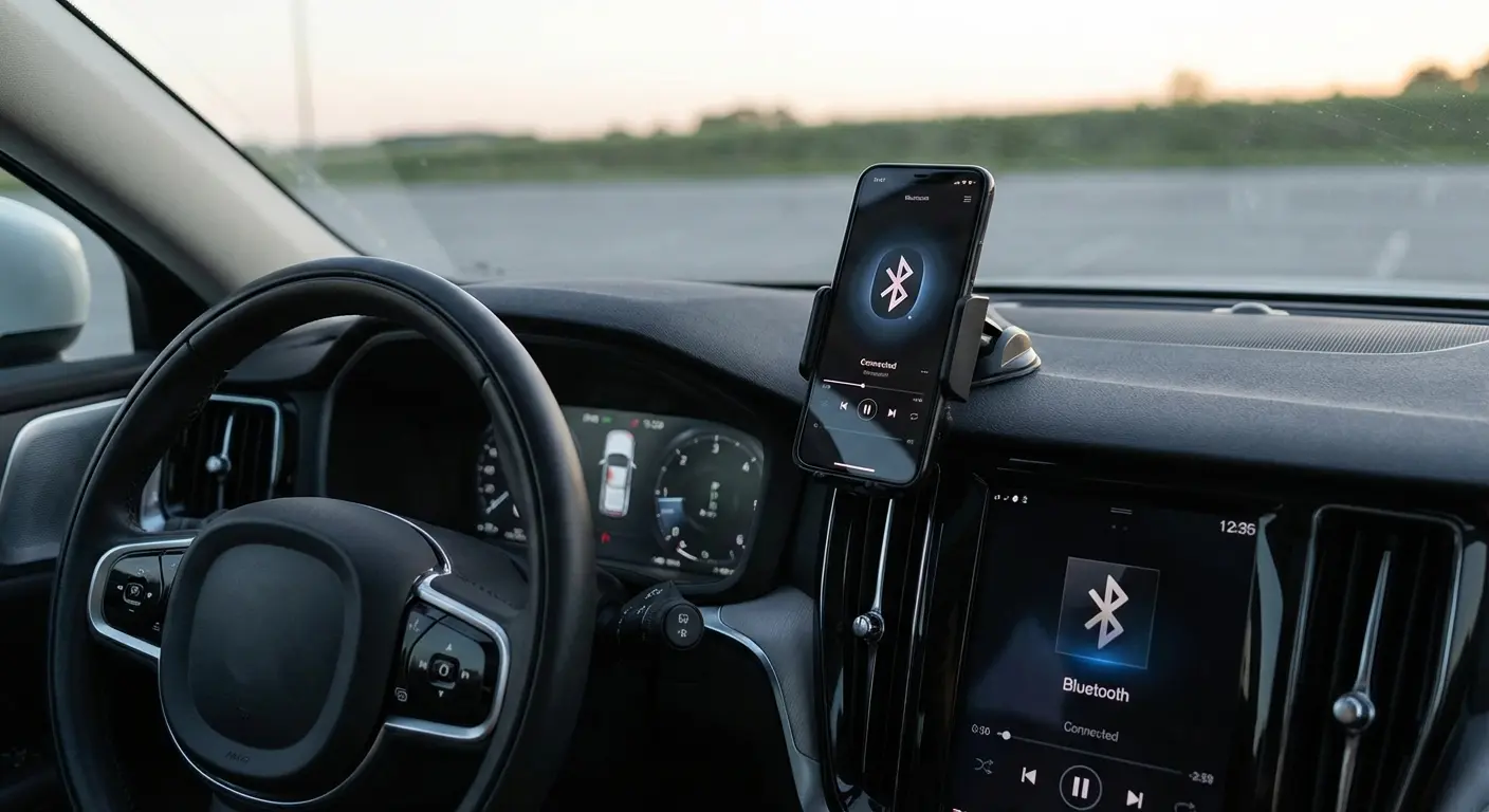 Car dashboard phone mount positioning