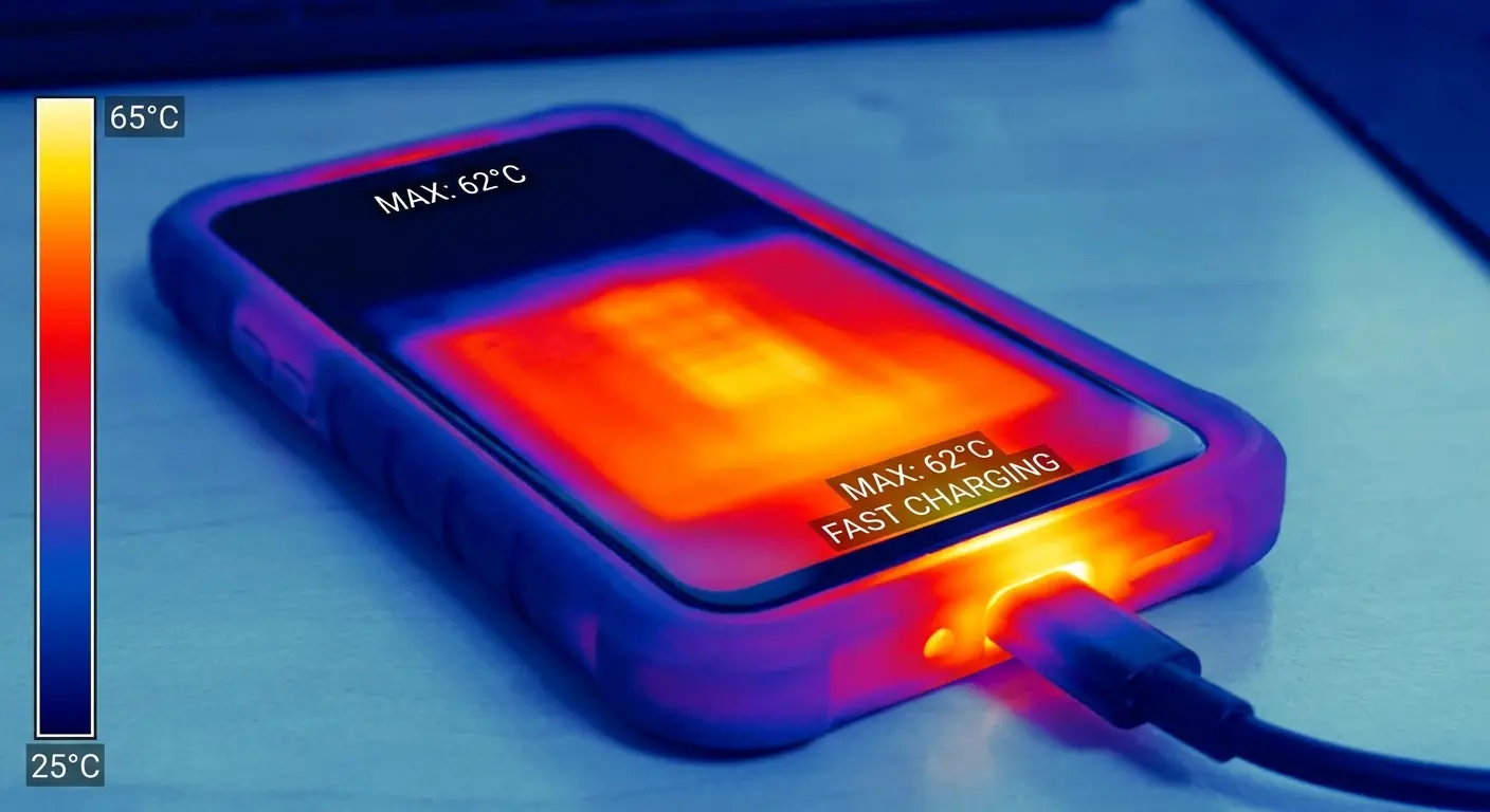 Phone case trapping heat during charging