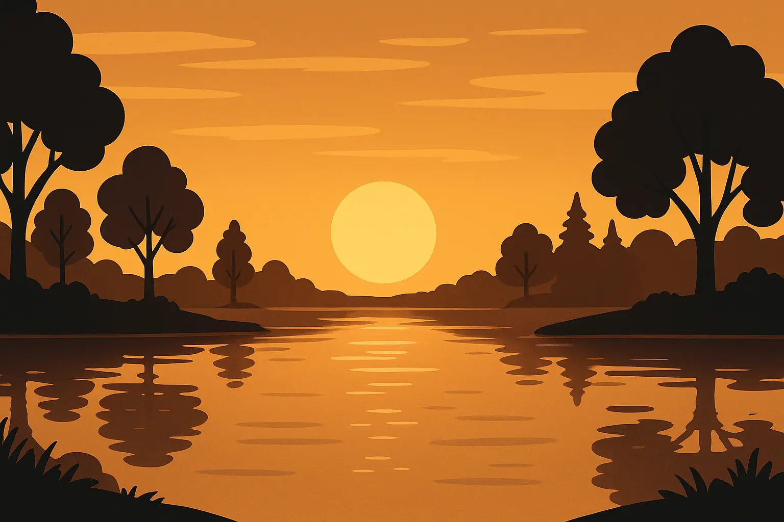 Beautiful sunset over peaceful landscape