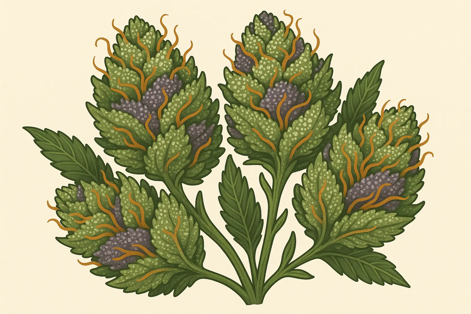 Close-up view of Candyland cannabis buds with visible trichomes