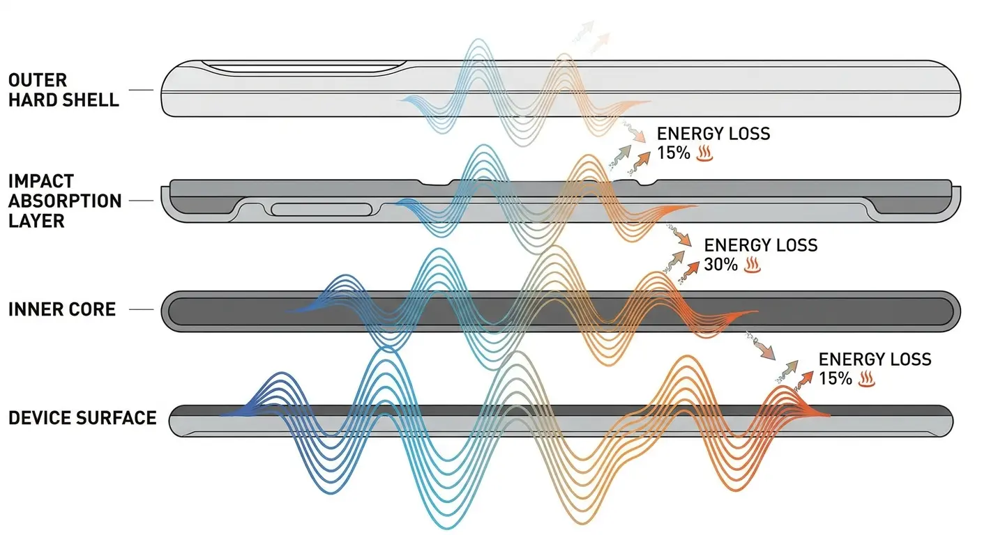 Phone case material comparison vibration transmission