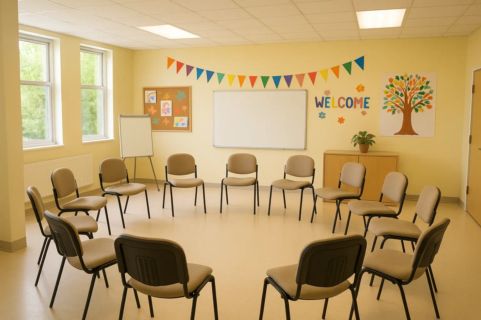 Woman mentoring and connecting with community members
