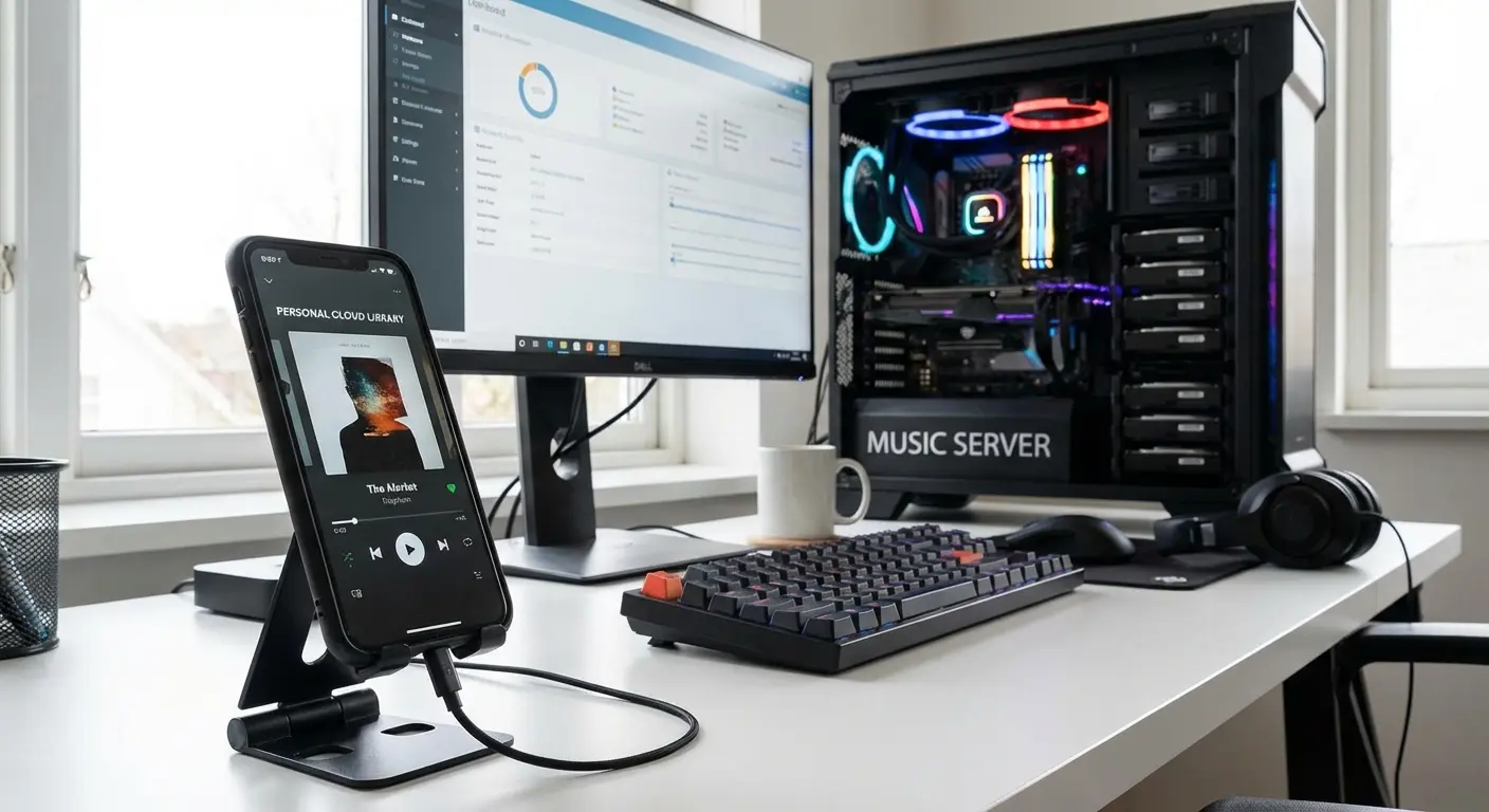 Plexamp interface showing visualizers and music collection