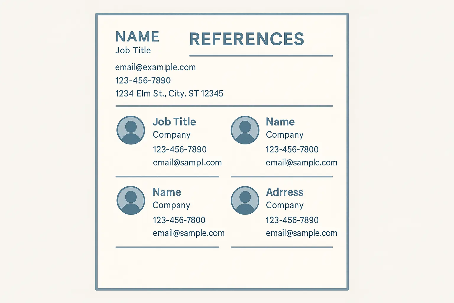 Professional reference page design example