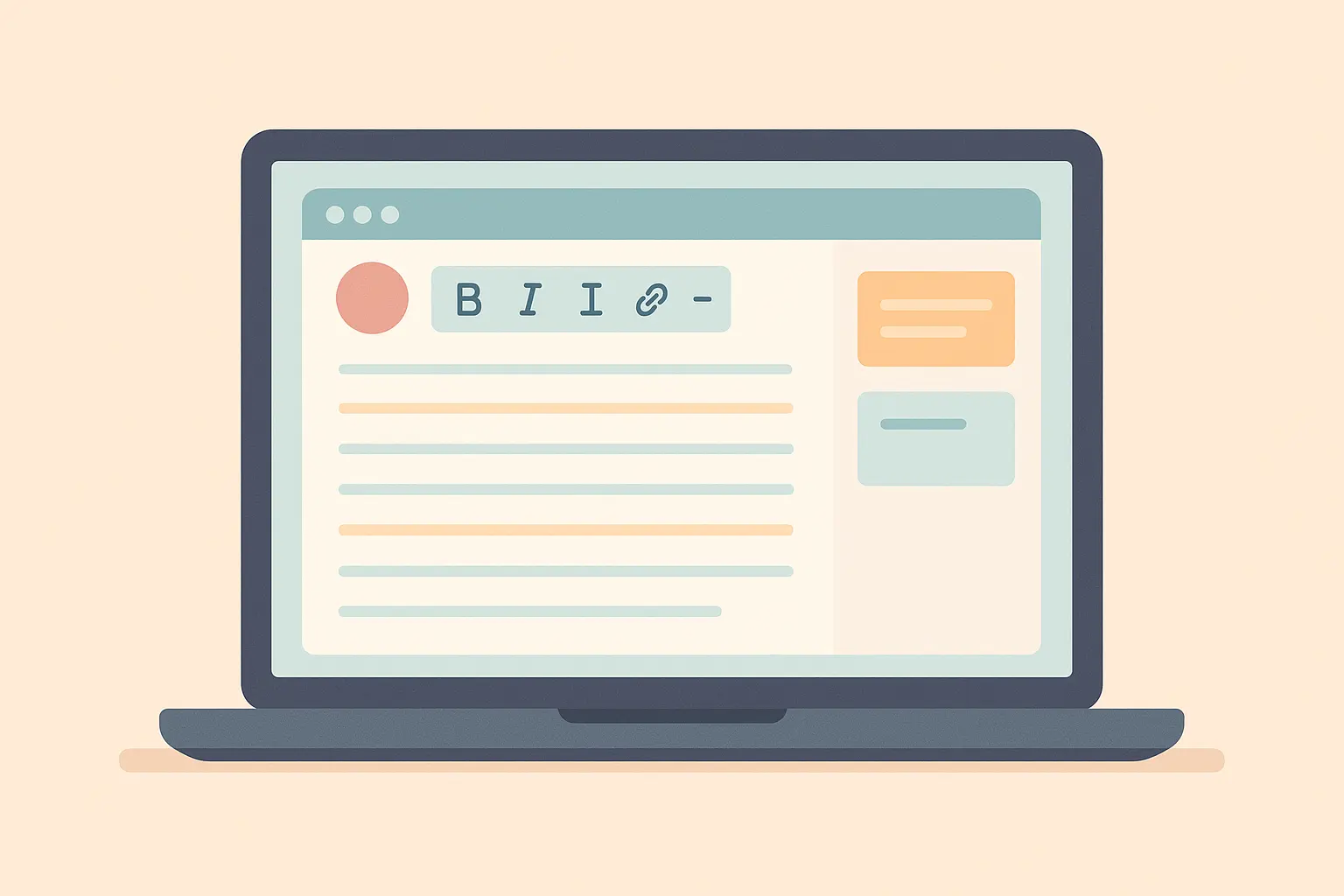 Person using computer to write eulogy with supportive interface