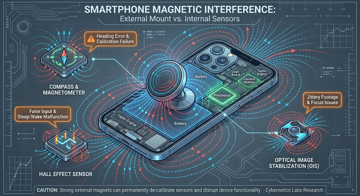 Magnetic mount phone interference