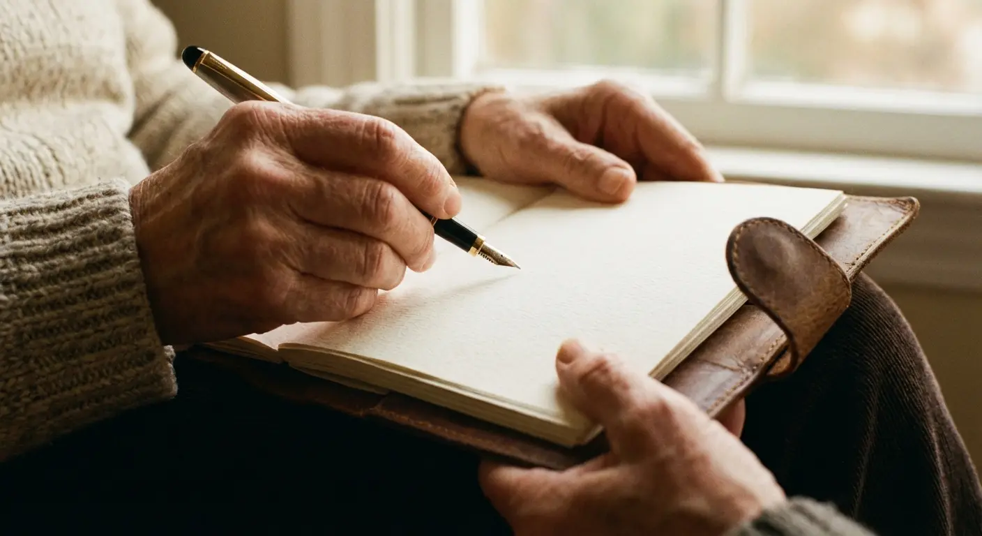 Woman writing a heartfelt eulogy for her aunt on a laptop