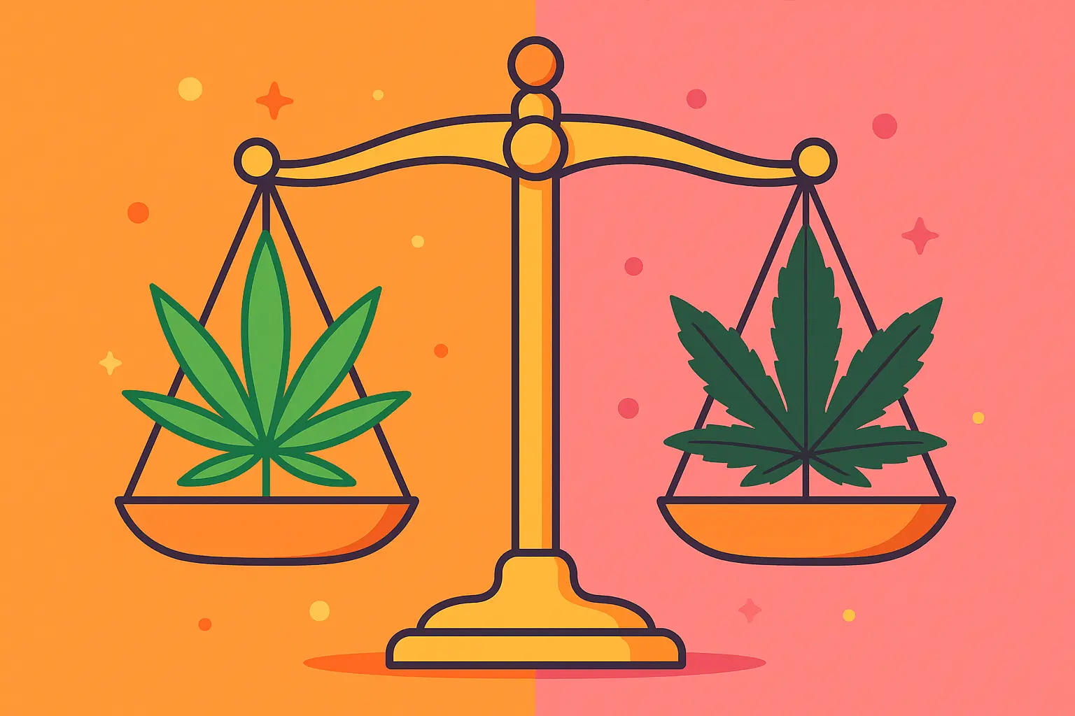 Cannabis hybrid strain genetics illustration