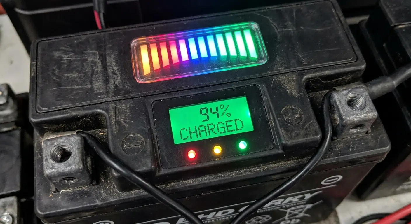 Motorcycle battery voltage testing under load