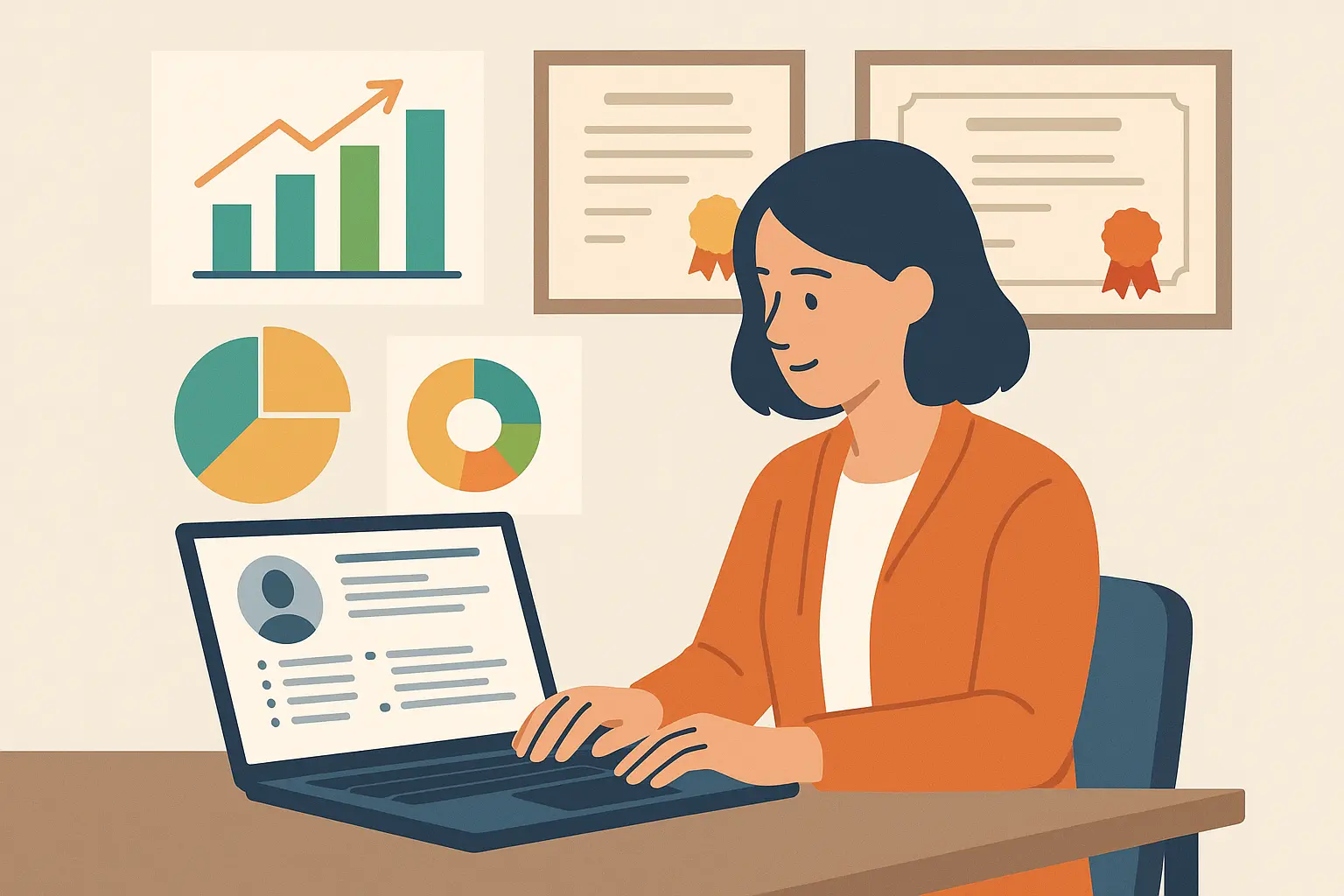 Resume Builder IQ interface showing teacher resume optimization features