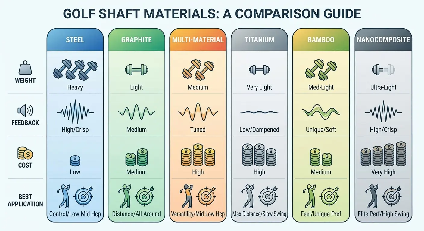 Composite layered golf shaft construction diagram