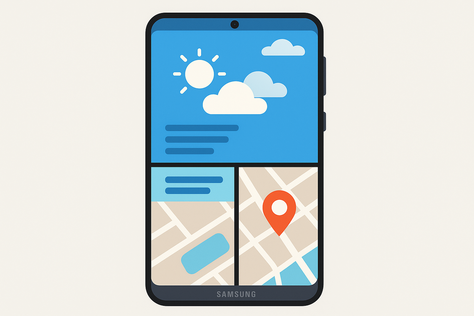 Samsung phone multitasking display
