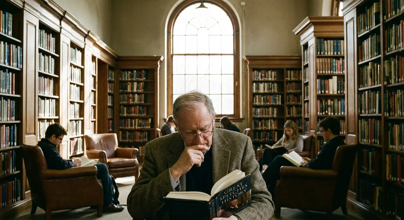 Person practicing a speech in front of a mirror