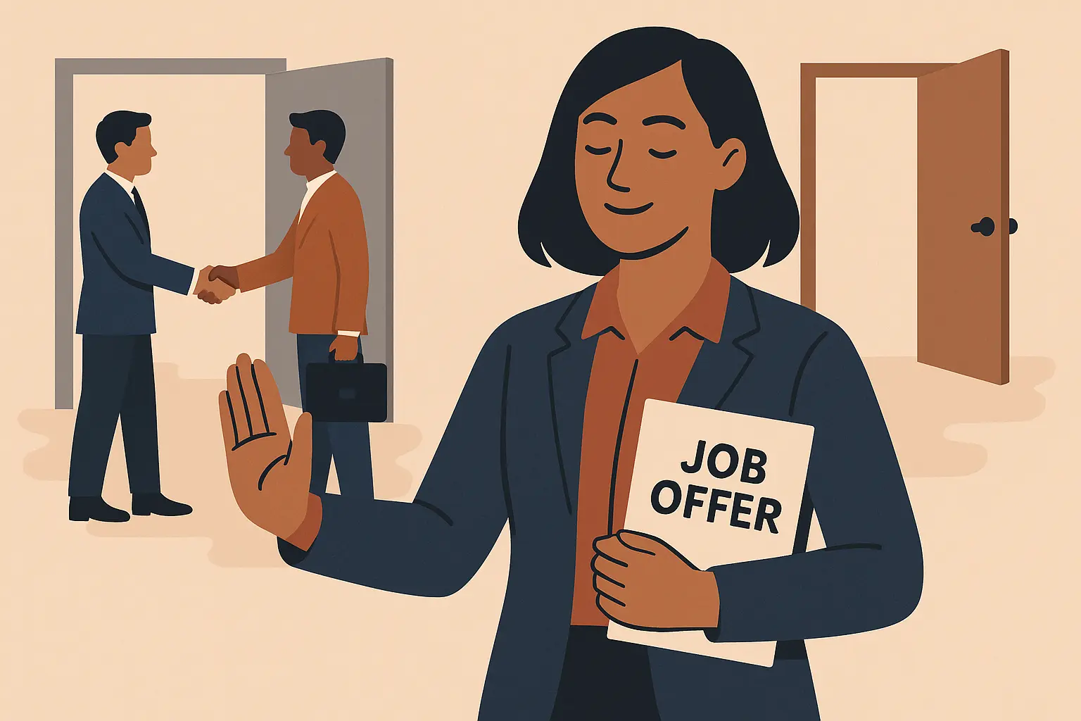 Professional declining job offer gracefully