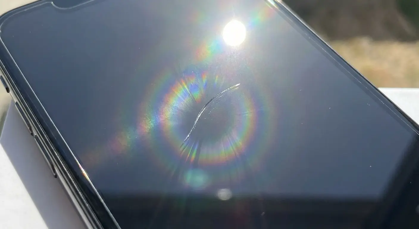 Halo effect around scratches under screen protector